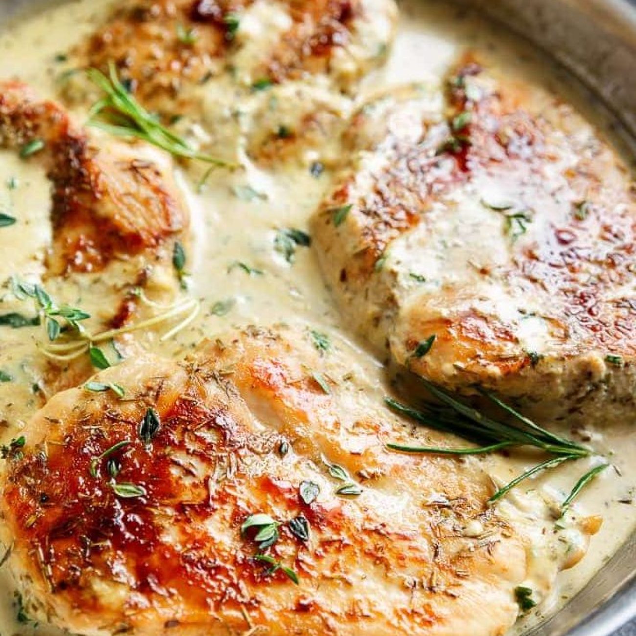 Cheesy Sour Cream Herb Chicken