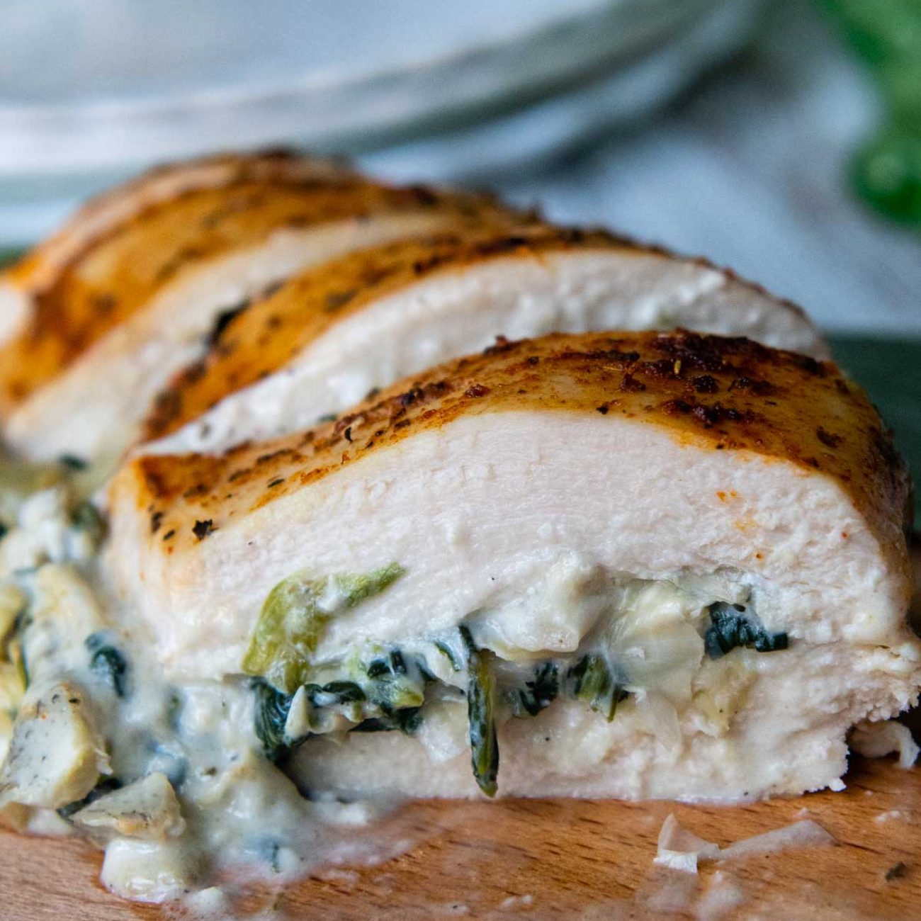 Cheesy Spinach and Artichoke Stuffed Chicken Breast Recipe