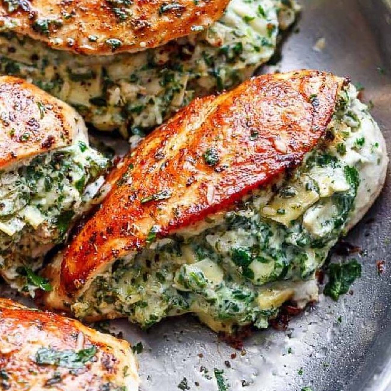 Cheesy Spinach and Artichoke Stuffed Chicken Breast Recipe