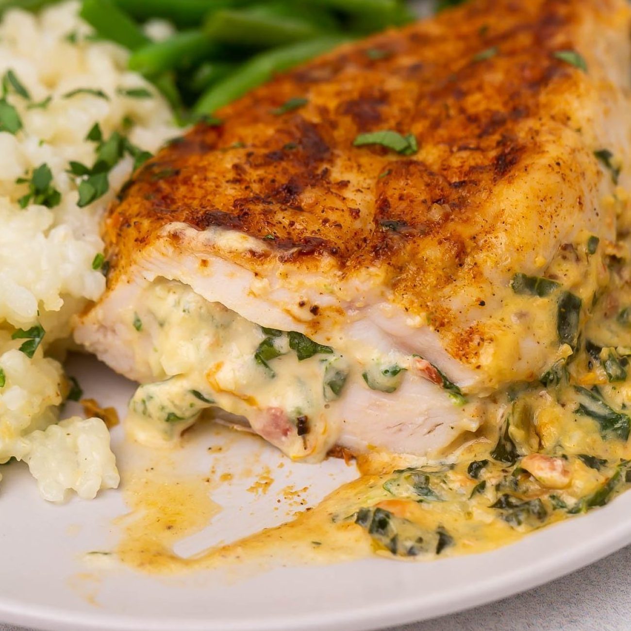 Cheesy Spinach Stuffed Chicken Breast Recipe