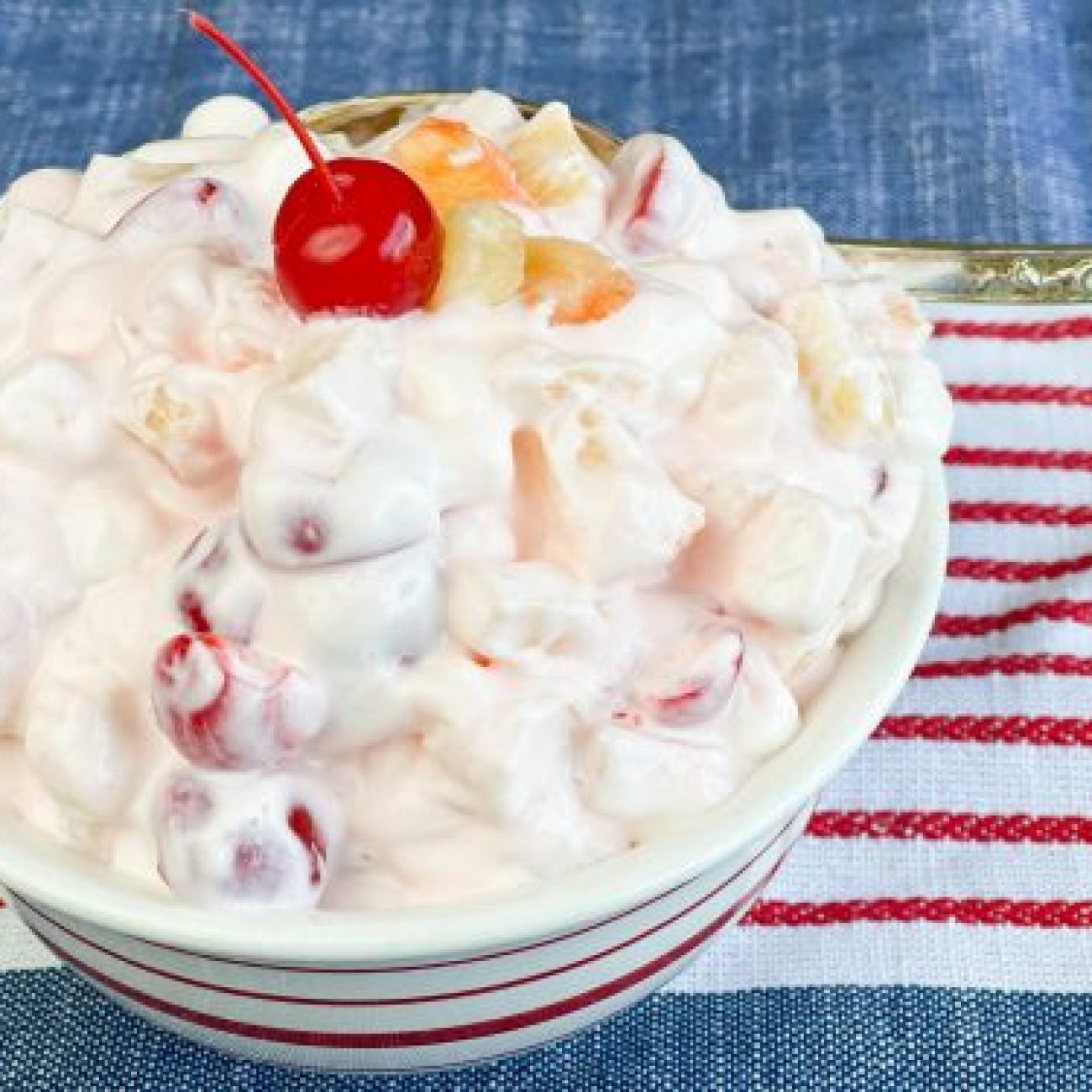 Cherries Jubilee Whipped Cream Fruit Salad