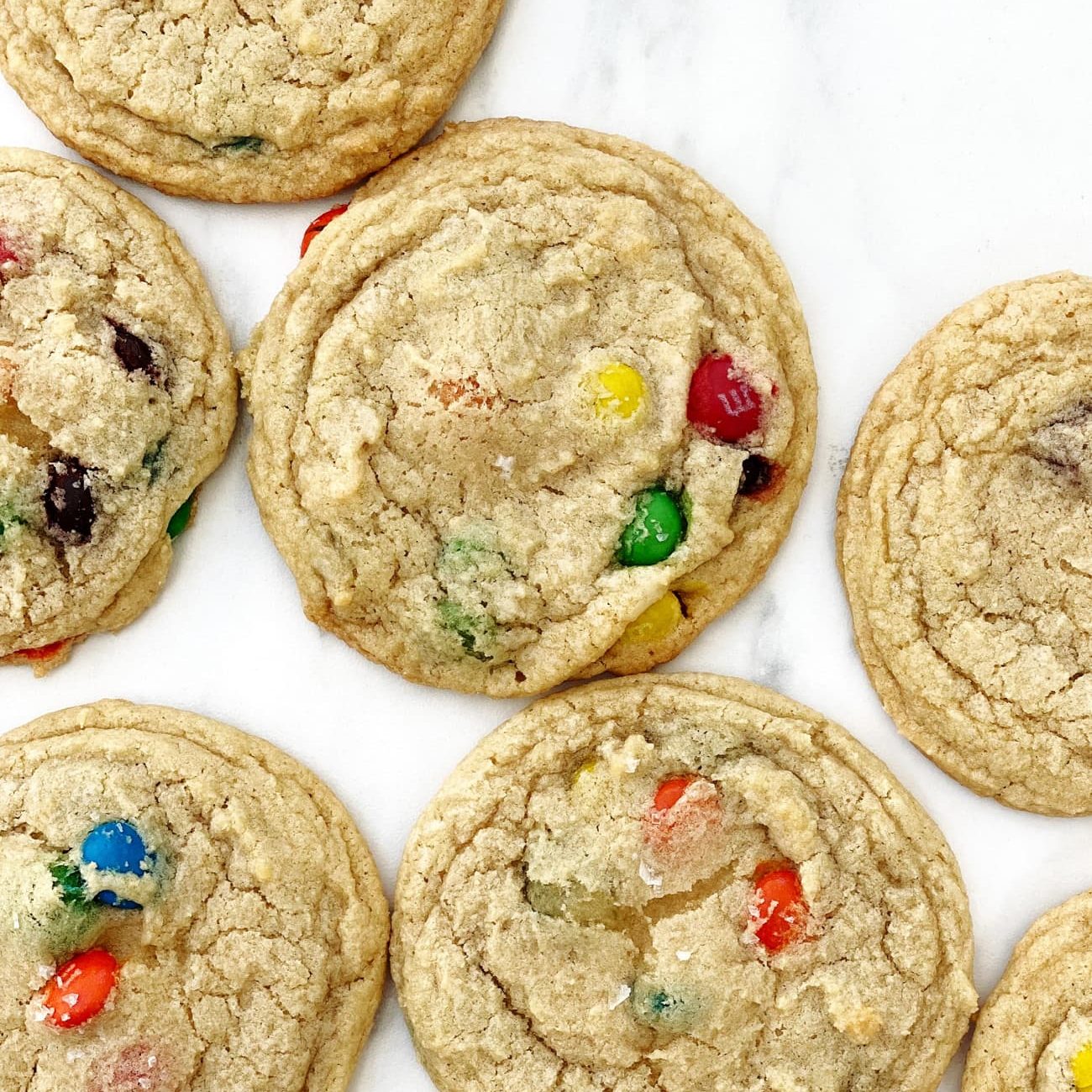 Chewy Red, White, And Blue M&M Cookies