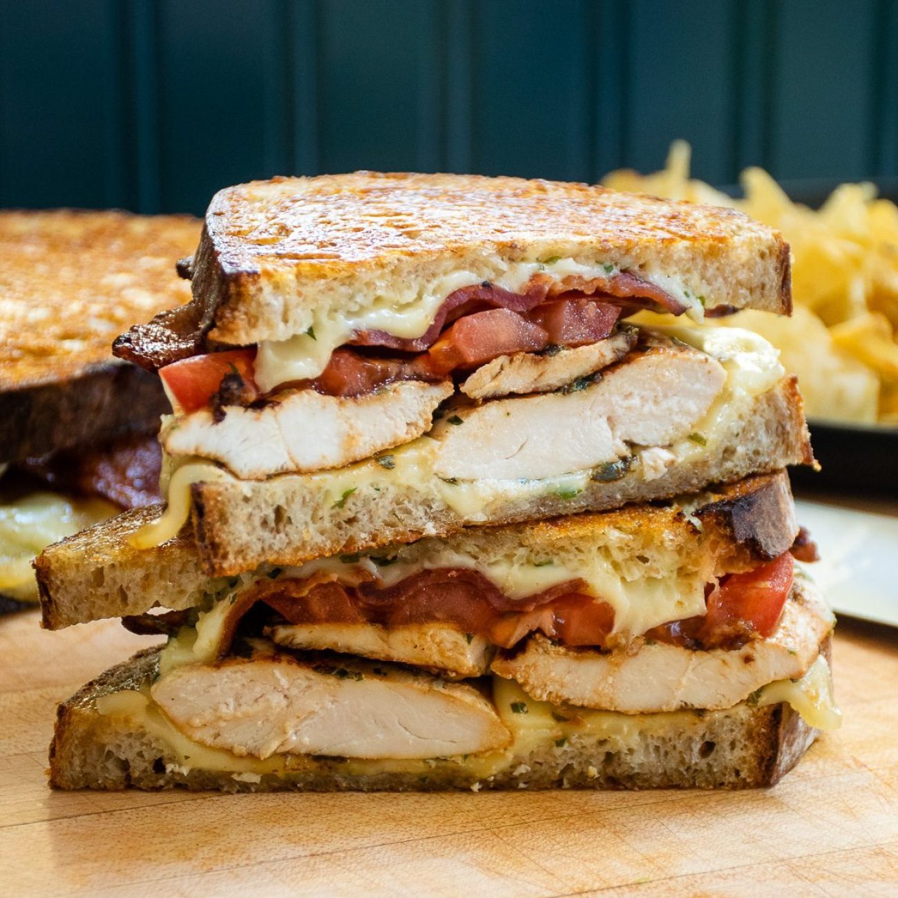 Chicken And Bacon Pan-Fried Sandwich