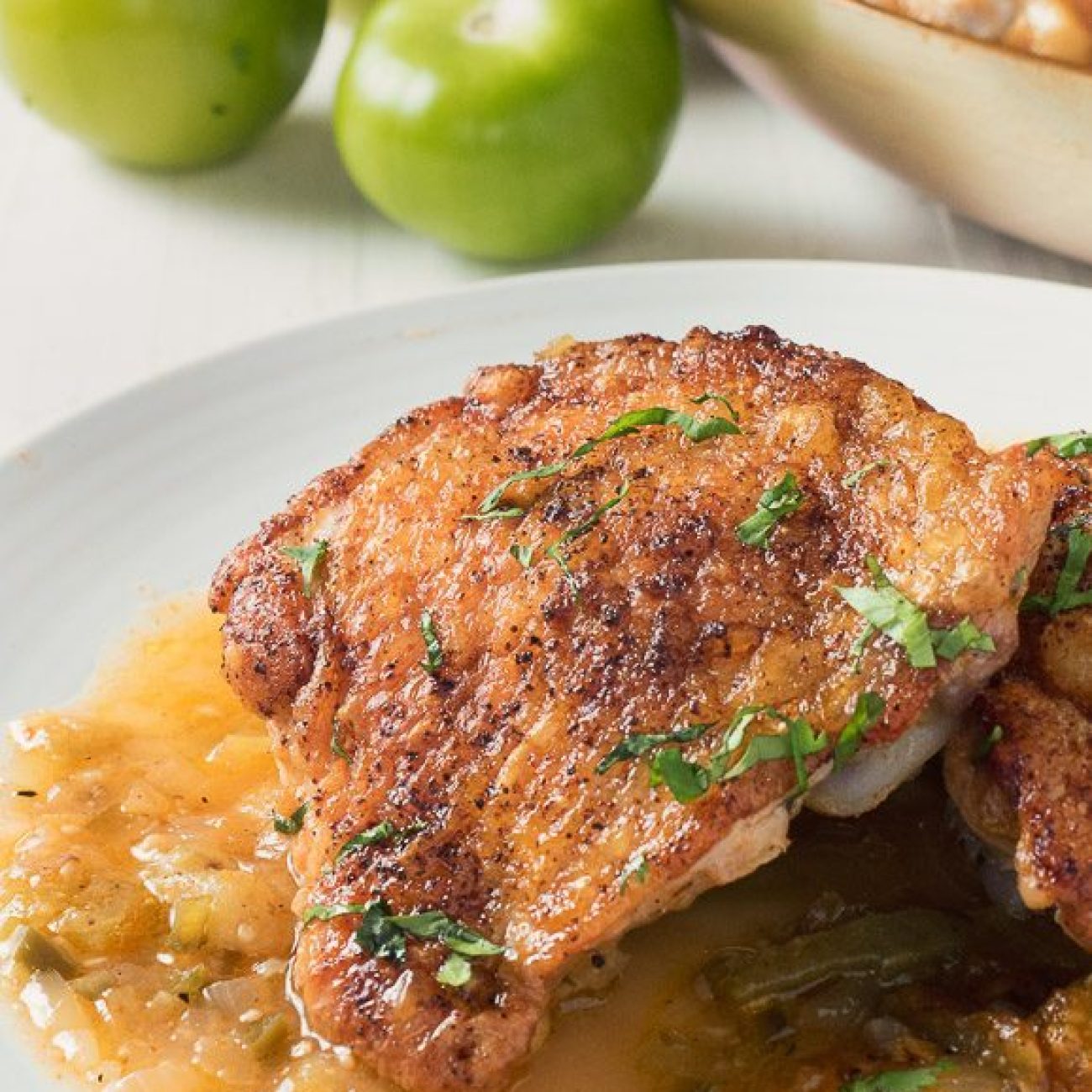 Chicken Breast With Roasted Tomatillo Sauce