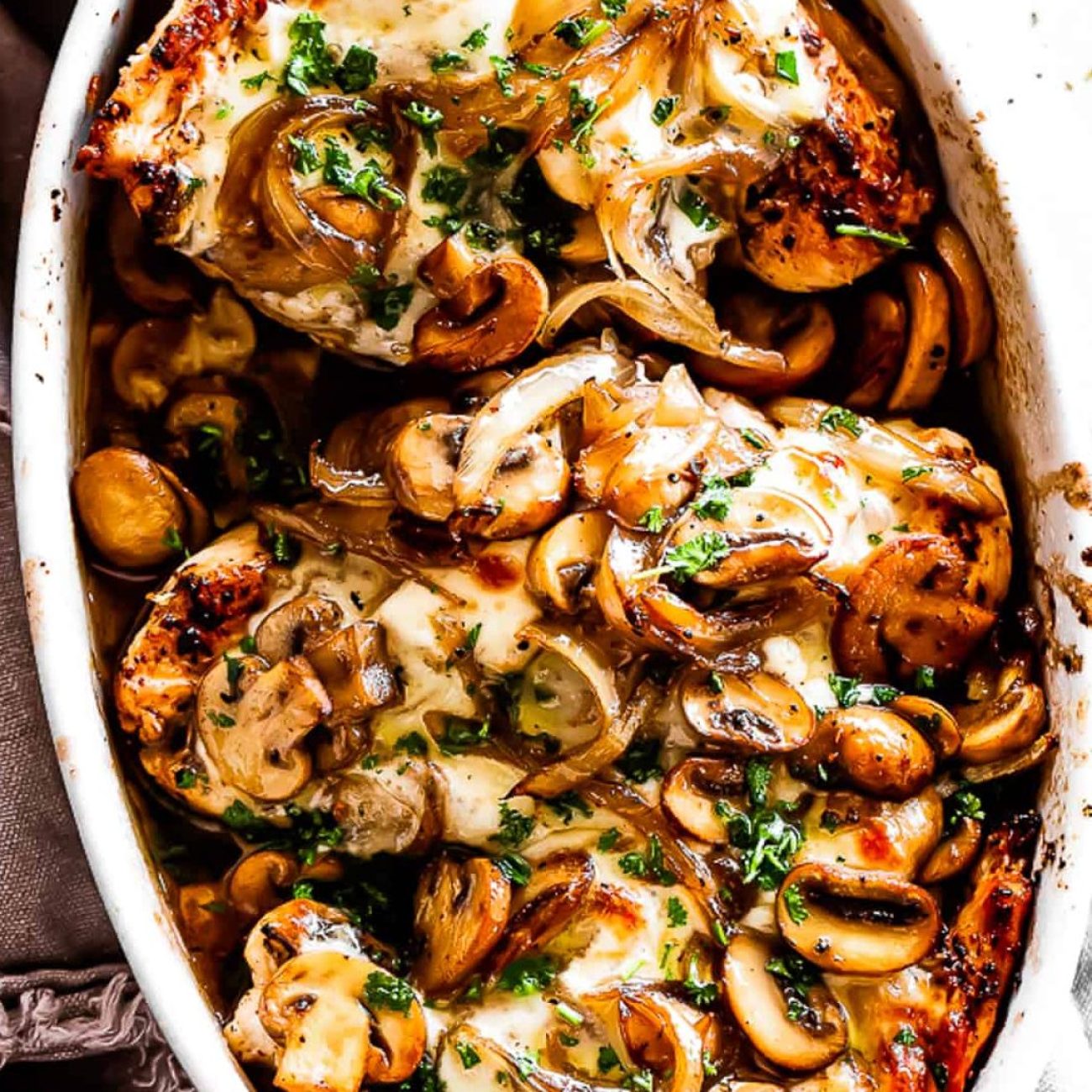 Chicken Breasts With Cheese, Mushrooms