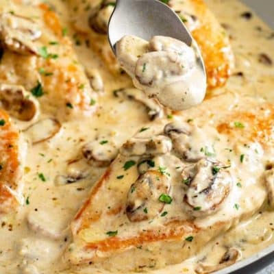 Chicken Breasts With Mushrooms In Creamy Sauce