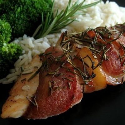 Chicken Cutlets With Bacon, Rosemary And