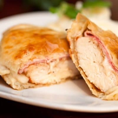 Chicken, Ham And Swiss Cheese Baked In Puff