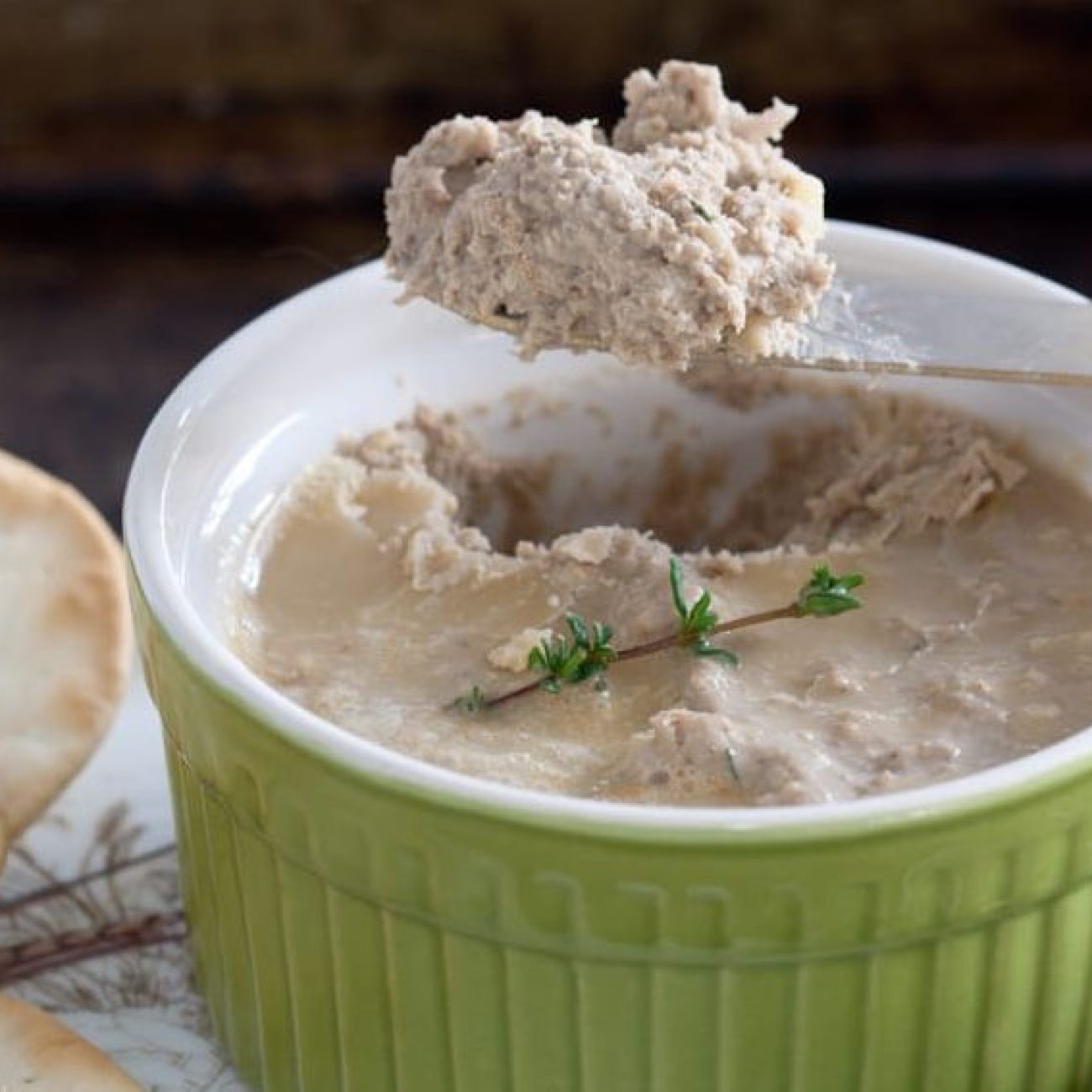 Chicken Liver Pate Crock With Apples And