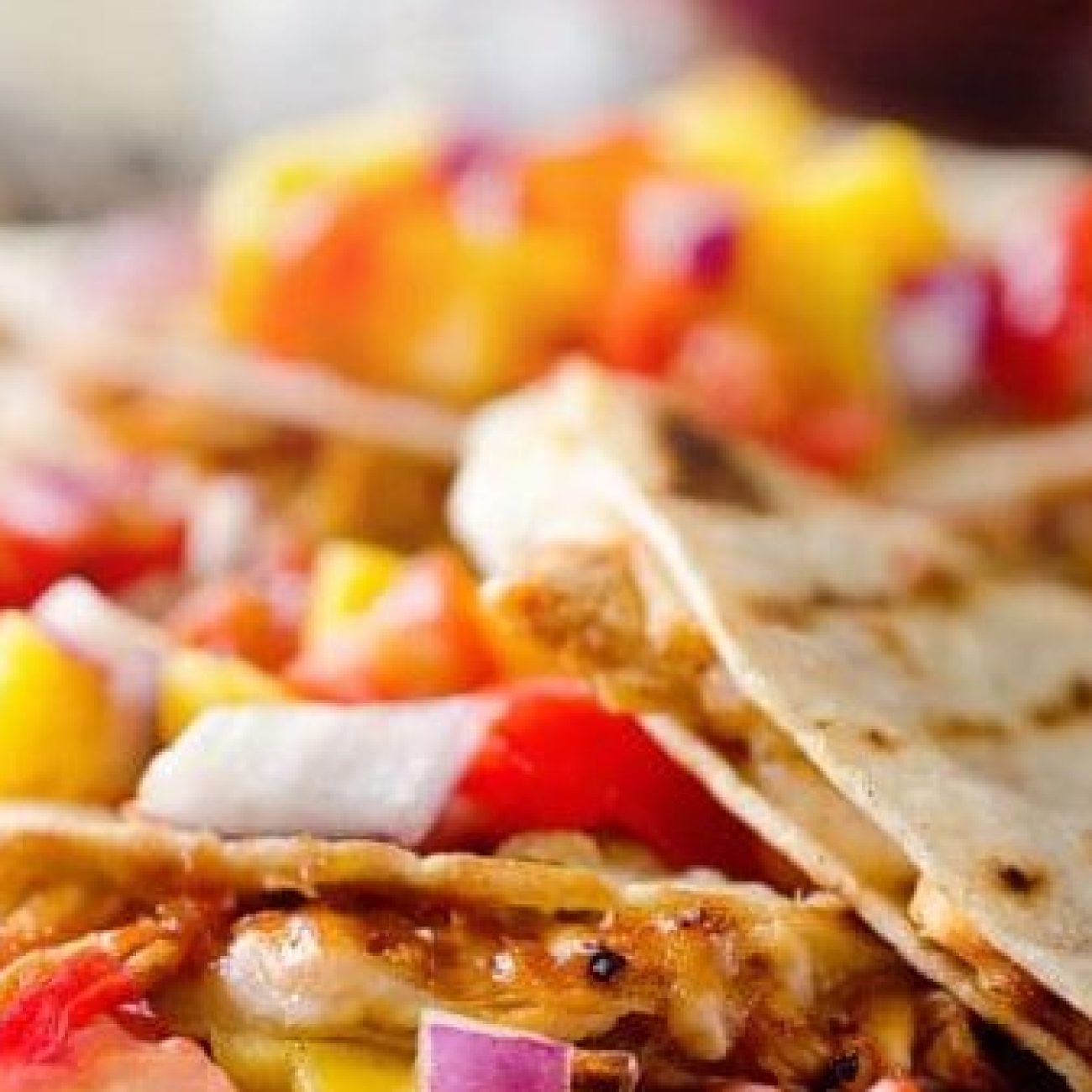 Chicken, Mango And Brie Quesadillas