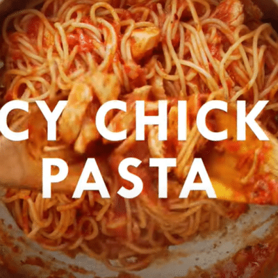 Chicken On Pasta With Spicy Asian Style Sauce