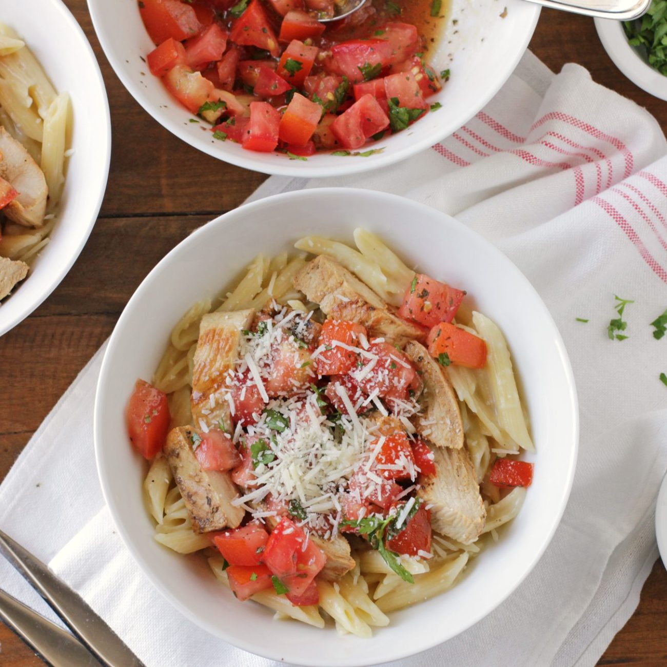 Chicken Penne With Basil, Chilli & Parsley