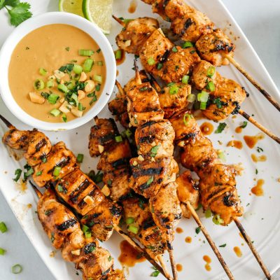 Chicken Satay With Peanut Dipping Sauce