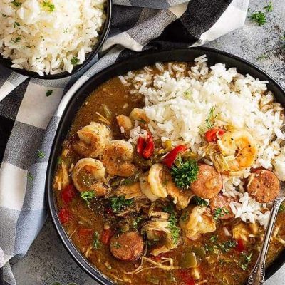 Chicken, Shrimp, And Sausage Gumbo