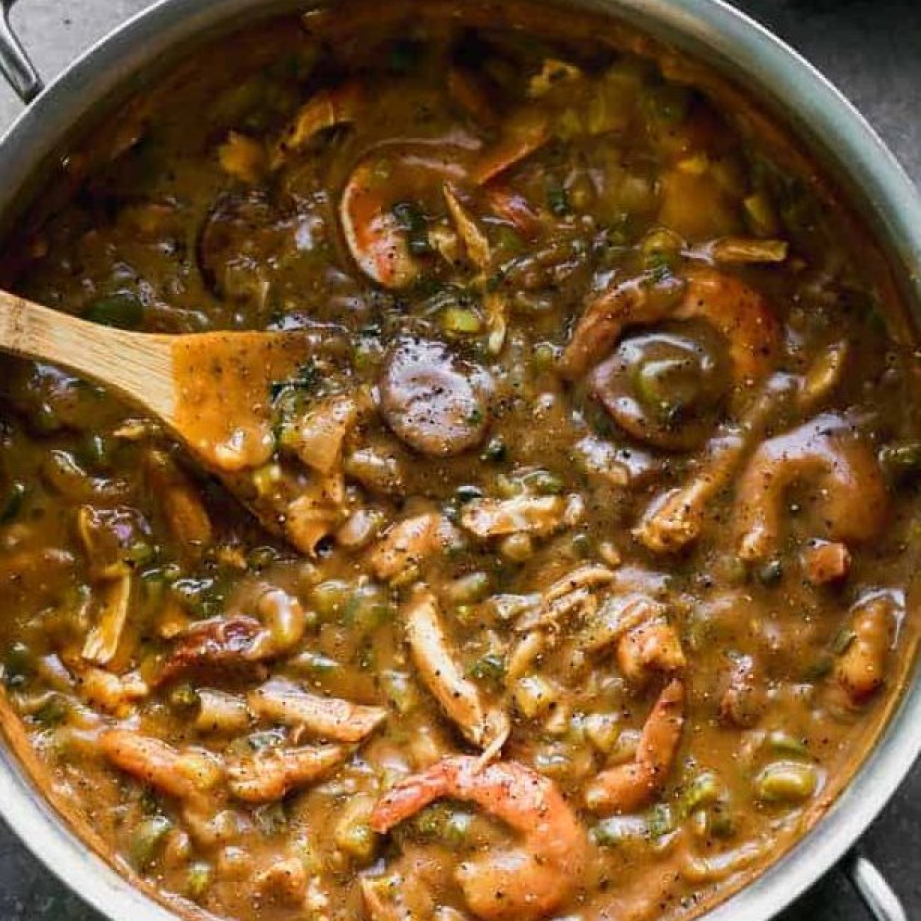 Chicken, Shrimp, And Sausage Gumbo