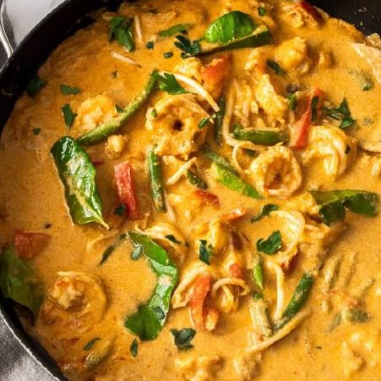 Chicken & Shrimp Curry With Coconut & Green