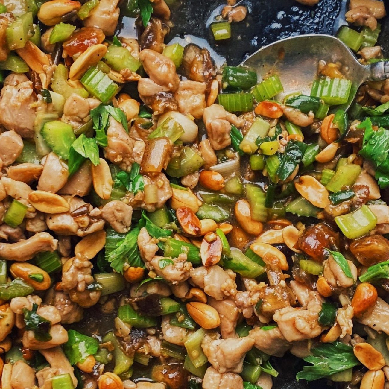 Chicken Stir-Fry With Vegetables And Peanuts