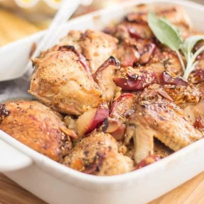 Chicken Thighs With Roasted Apples And