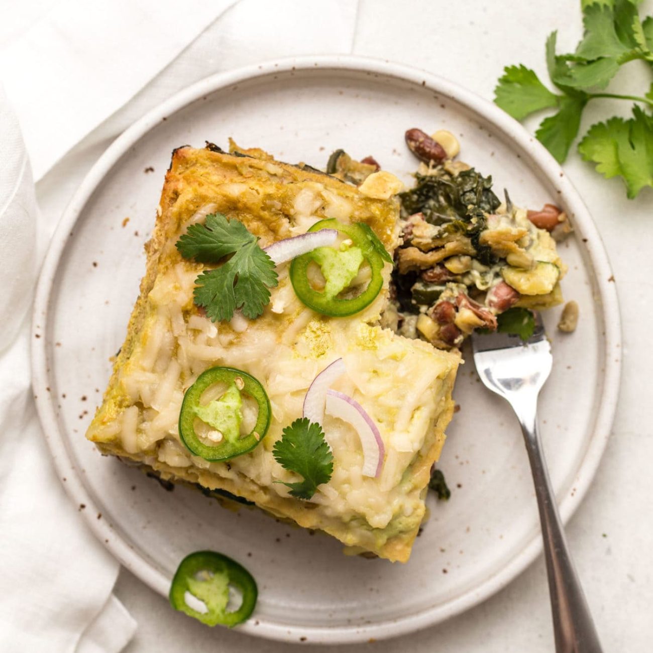 Chicken Verde Enchilada Casserole