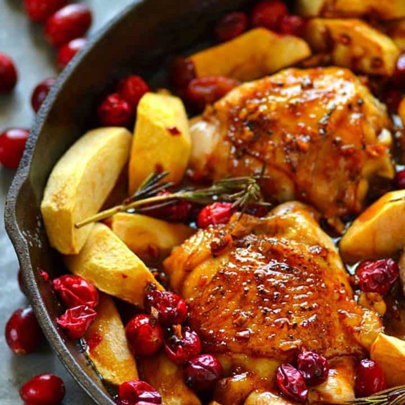 Chicken With Apple, Cranberry And