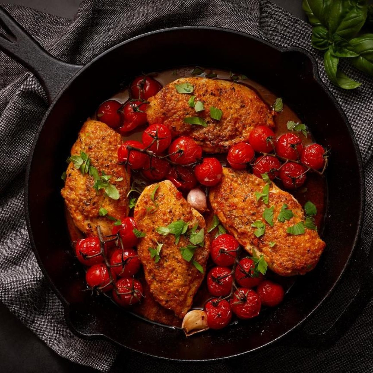 Chicken With Piquillo, Tomatoes, And