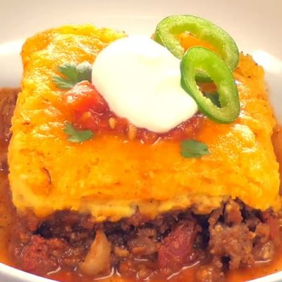 Chili Corn Bread Velveeta Casserole