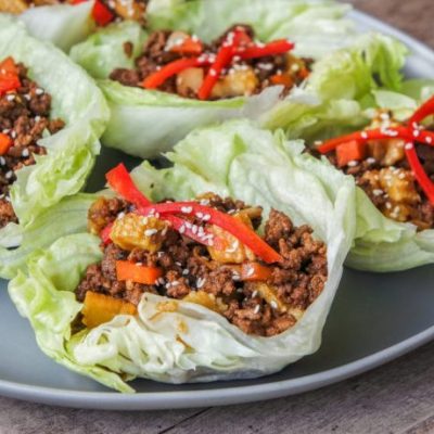 Chinese Minced Pork In Lettuce Cups