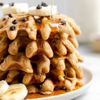 Chocolate, Banana, Peanut Butter Waffles