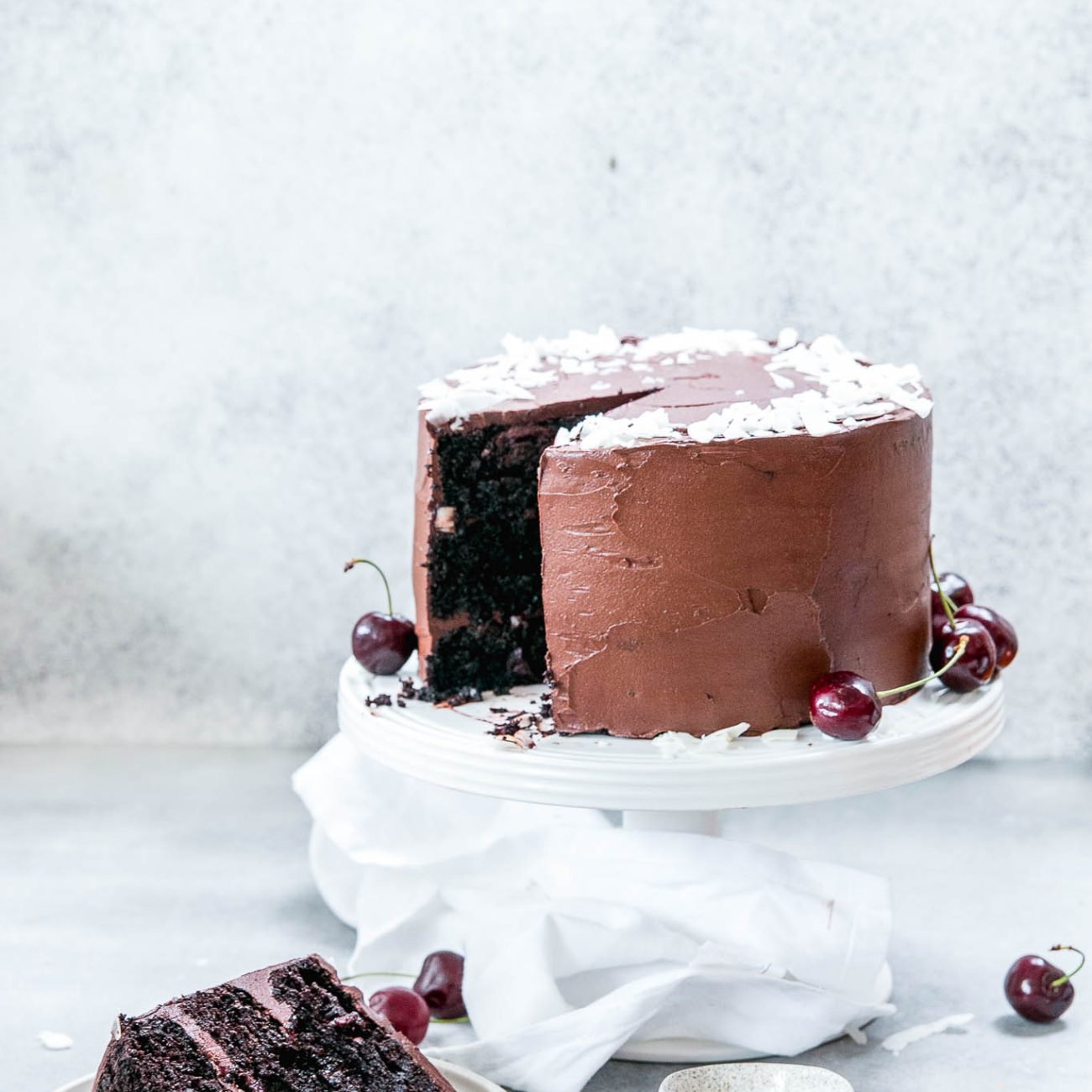 Chocolate Cherry Cake With Chocolate