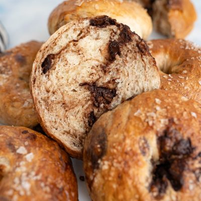 Chocolate Chocolate Chip Bagels