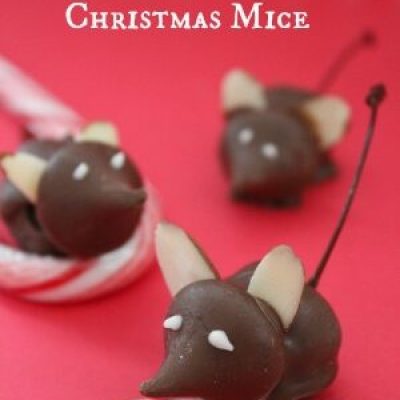 Chocolate Christmas Mice Cookies