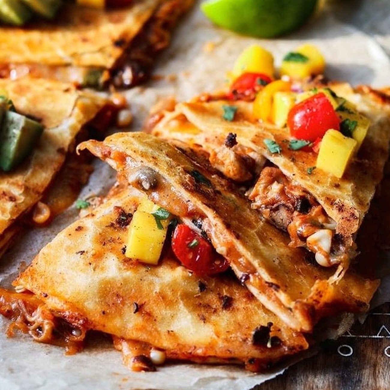 Cinco De Mango Chicken Quesadillas