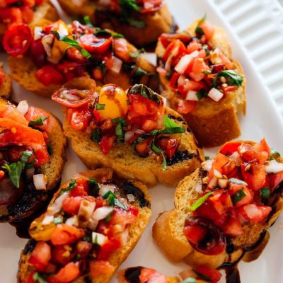 Classic Italian Bruschetta With Fresh Herbs