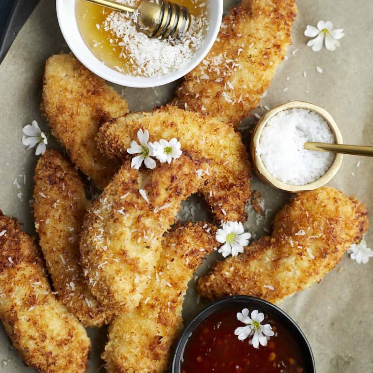 Coconut- Crusted Chicken Fingers