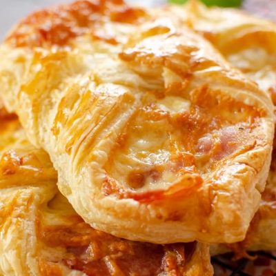 Corned Beef Hash Turnovers W/Cheese Sauce