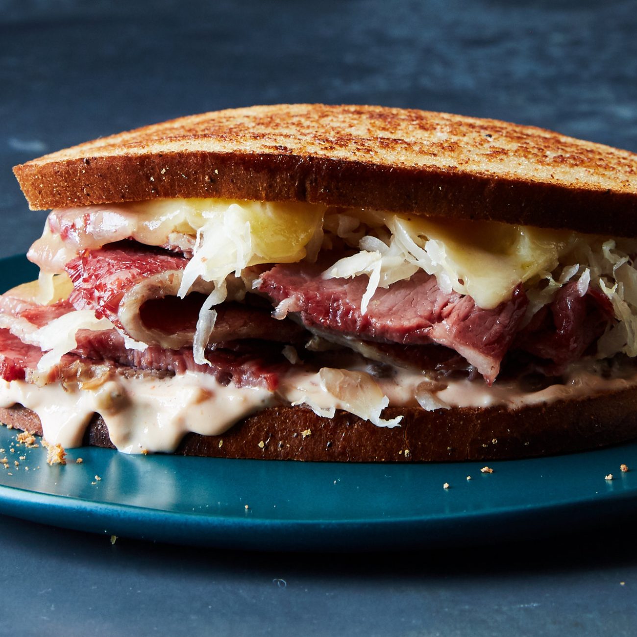 Corned Beef & Swiss Cocktail Toasts