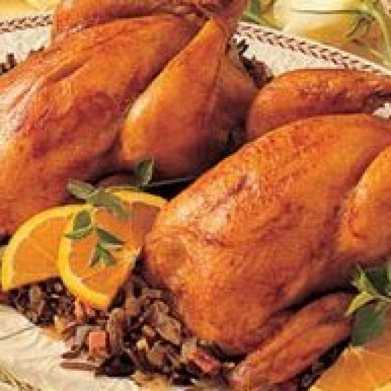 Cornish Game Hens With Peach Glaze