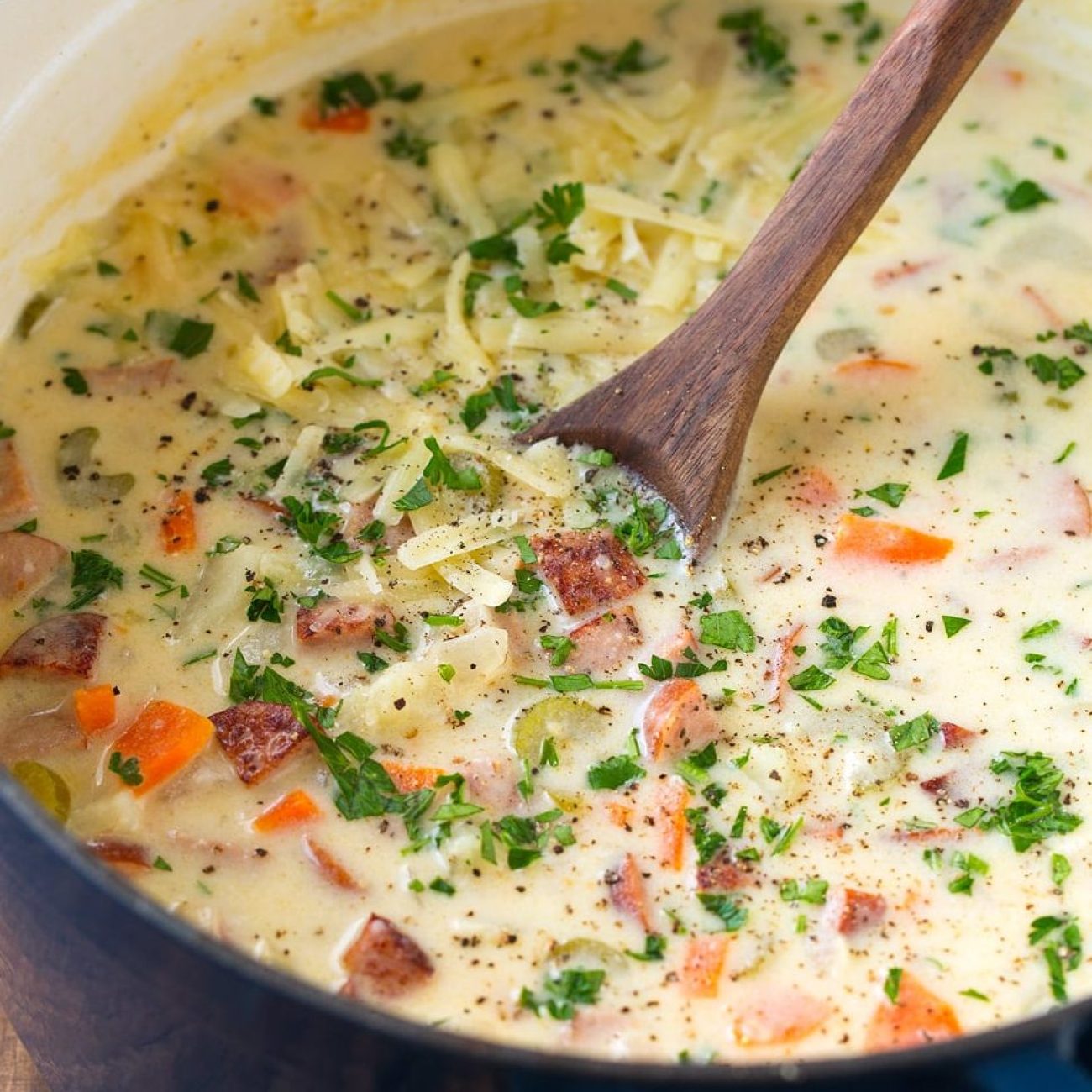 Creamy Cheesy Sausage And Potato Soup