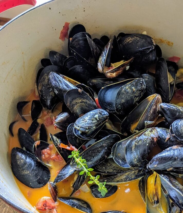 Creamy Coconut Milk Steamed Mussels Recipe