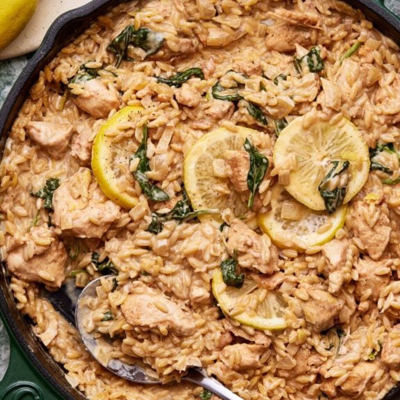 Creamy Italian Chicken & Orzo Skillet