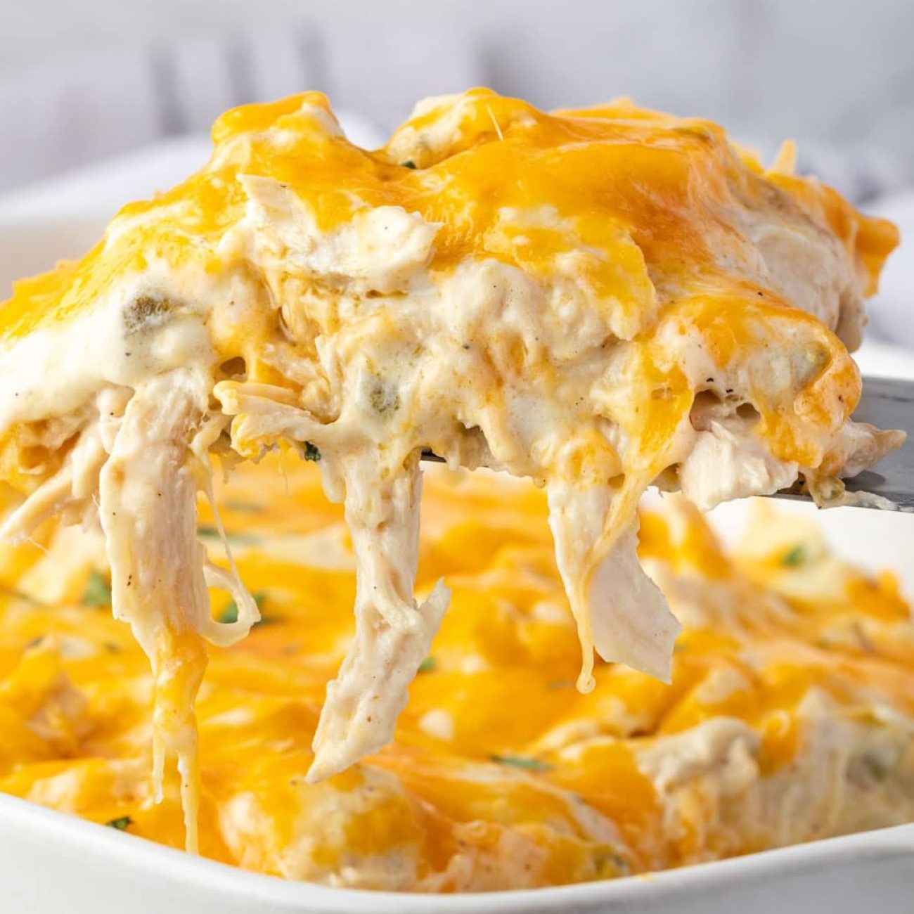 Creamy Sour Cream Chicken Enchilada Bake