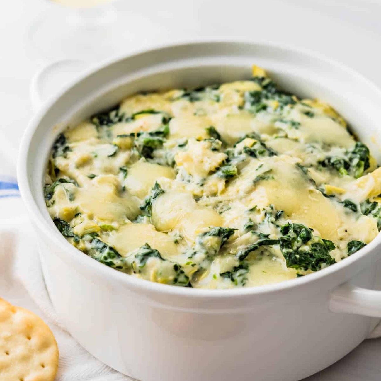 Creamy Spinach and Artichoke Dip with Melted Cheeses