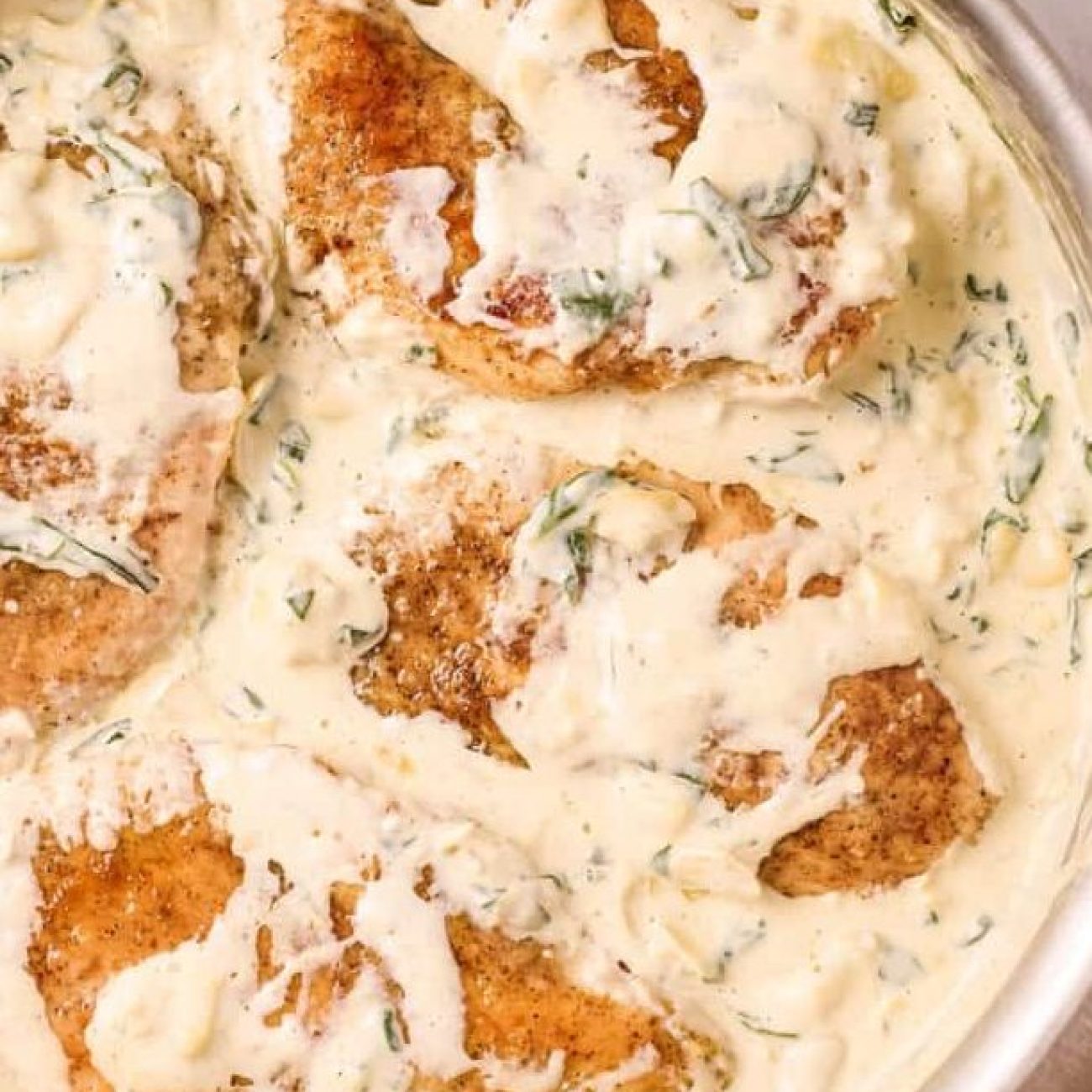 Creamy Spinach Smothered Chicken Breasts Recipe