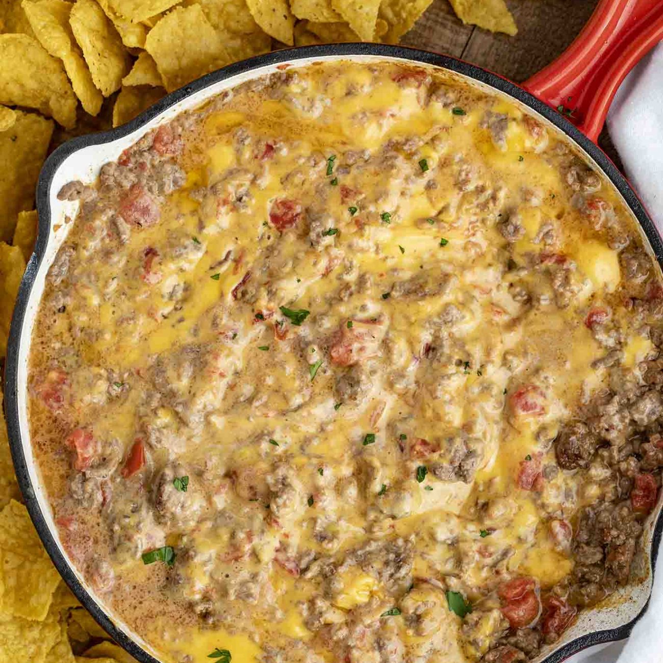 Creamy Velveeta Cheese and Savory Ground Beef Dip