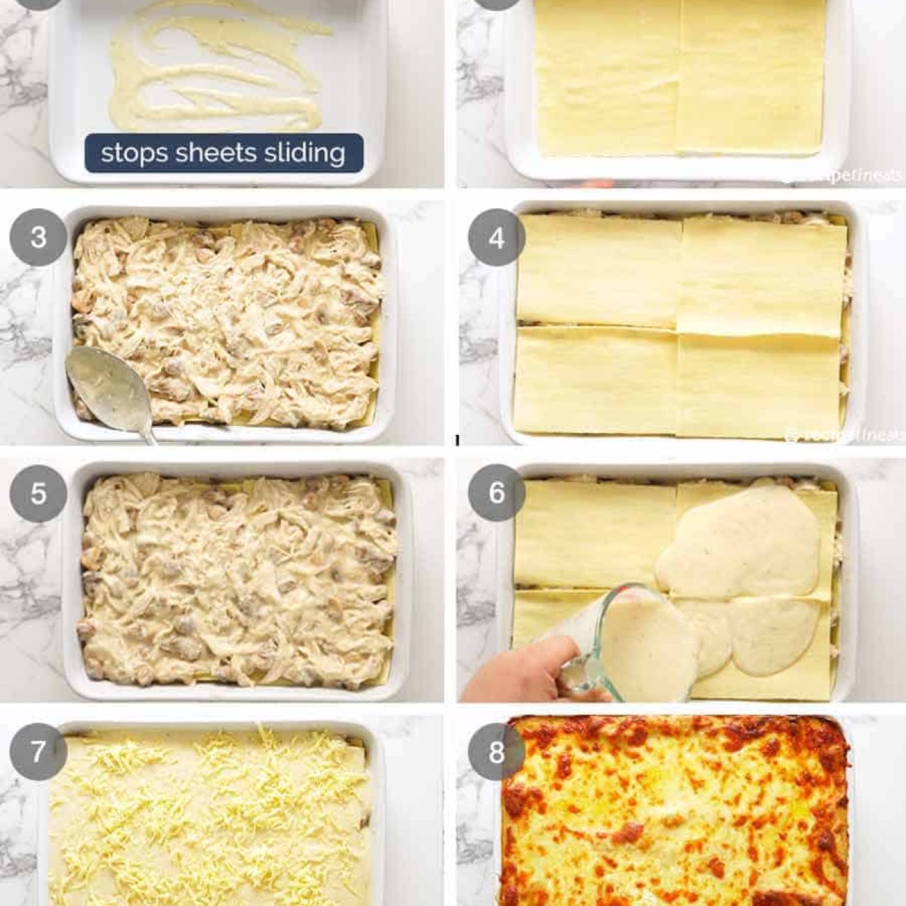 Creamy White Chicken and Cheese Lasagna Recipe