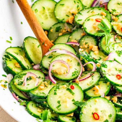 Crisp And Refreshing Thai-Inspired Cucumber Salad Recipe