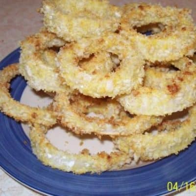 Crispy Baked Spicy Onion Rings - Oven Recipe