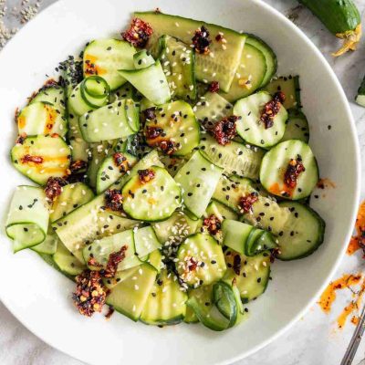 Crispy Chili Garlic Cucumber Salad