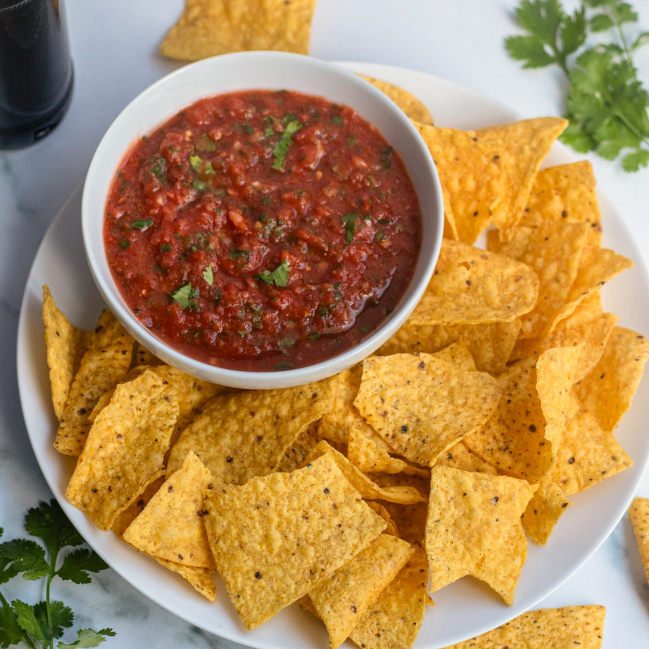 Crispy Homemade Tortilla Chips with Fresh Salsa Dip Recipe