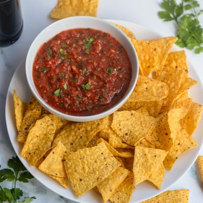 Crispy Homemade Tortilla Chips With Fresh Salsa Dip Recipe